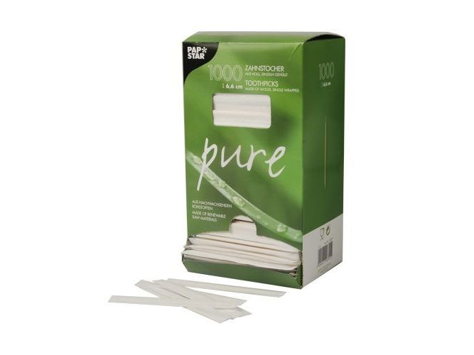 PK1000 Papstar Pure Tandstickor Av TRÄ 6,5