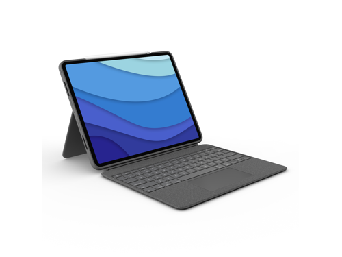 Logitech Combo Touch, grå iPad Pro 12,9" Smart Connector Qwerty nordisk, bild 2