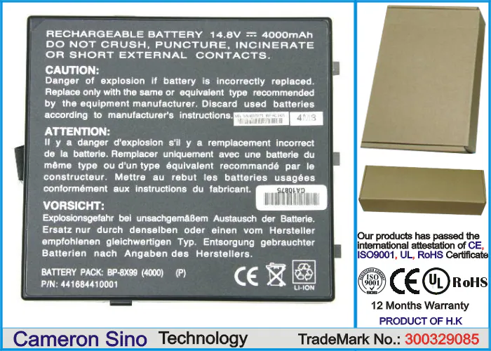 Batteri till Laptop, Bärbar dator för Mitac MiNote 8599, MiNote 8399