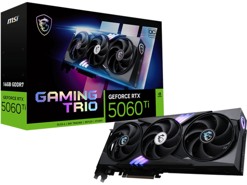 MSI GeForce RTX 5060 Ti Gaming Trio OC 16 GB GDDR7, HDMI/3xDP, RGB, bild 3