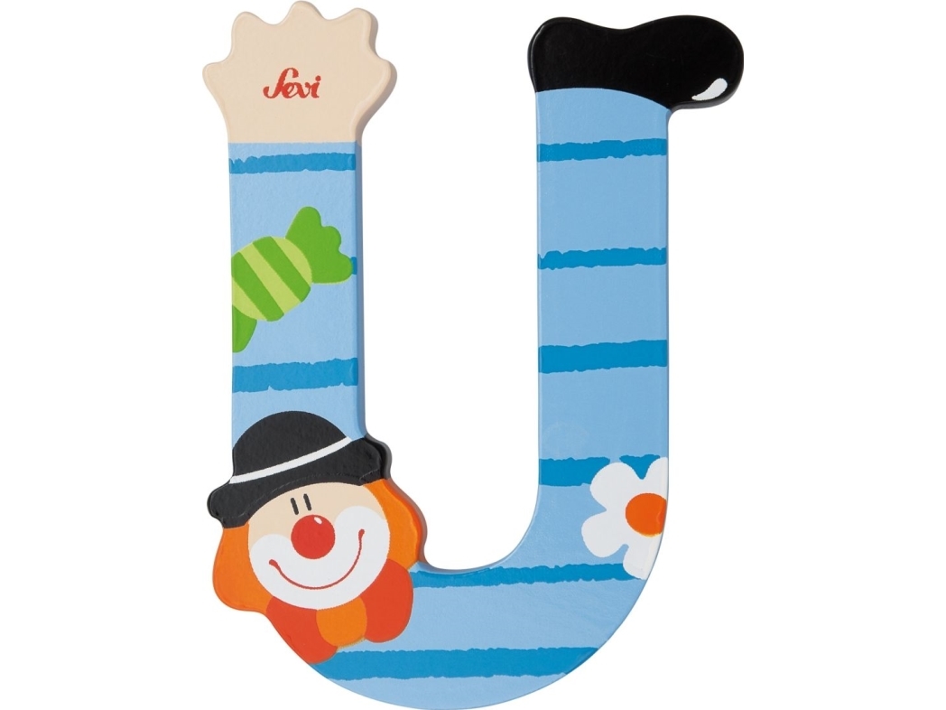 Sevi trälärsk bokstav U, clown (81757)
