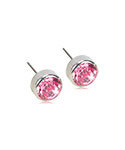 Blomdahl Silver Titanium Silver Light Rose Bezel