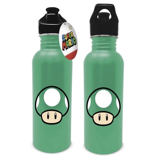 Super Mario 1-Up Water Bottle With Silicone Nozzle