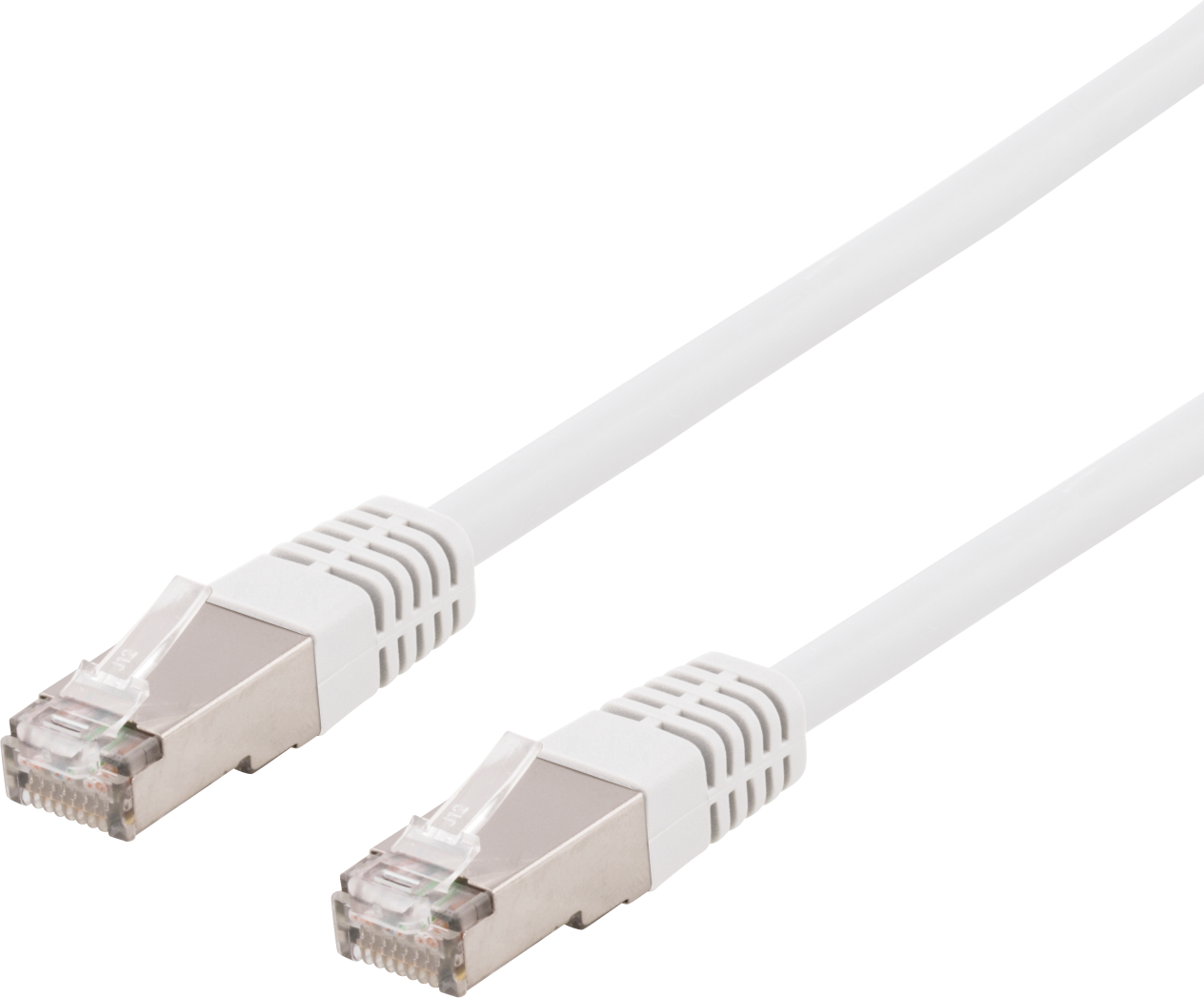 Nätverkskabel skärmad S/FTP Cat.6, RJ45, LSZH, 1 meter - Vit, bild 3