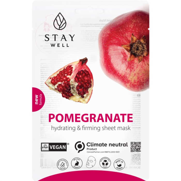 Stay Well Pomegranate Glow Trio 3 X Vegan Sheet Mask, bild 4