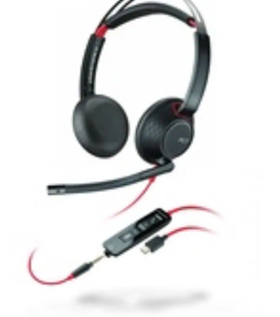 HP Poly Blackwire 5220 Stereo USB-C headset (inkl. 3,5 mm-kontakt och USB-C/A-adapter)
