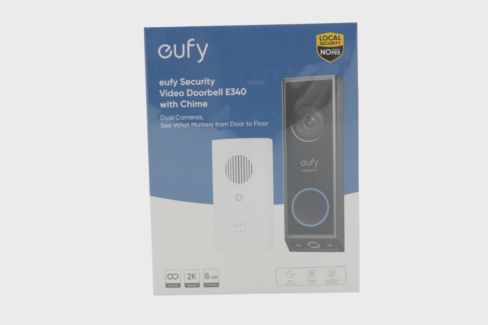 Eufy E340 videodörrklocka + chime 2K (svart)