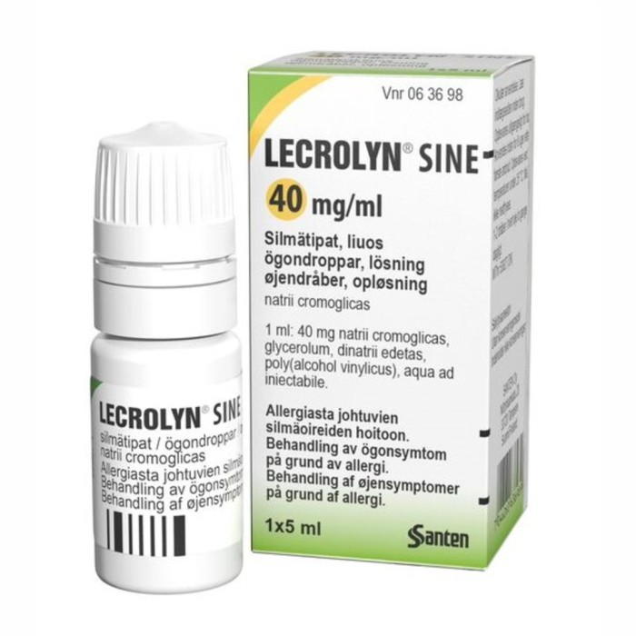Lecrolyn sine ögondroppar 40 mg/ml 5 ml