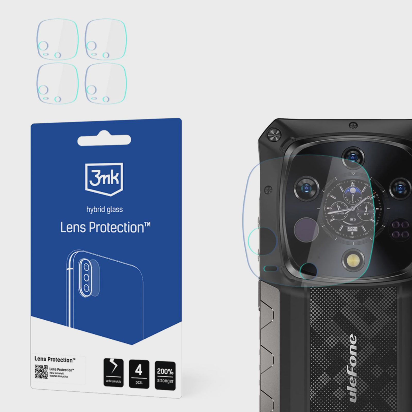 3mk Hybridglas som skydd för kameralinsen på Ulefone Armor 28 Ultra