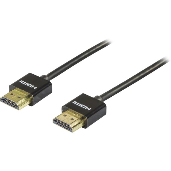 DELTACO HDMI-kabel 1.4 ha-ha Tunn Svart 1 m, bild 3