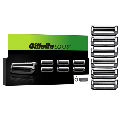 Gillette - GilletteLabs rakblad - Grön/Svart - 6 st