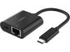Belkin Adapter USB-C till USB-C/Ethernet Svart 100W
