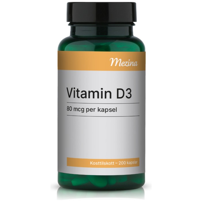 Mezina D3 vitamin 80 µg 200 kapslar
