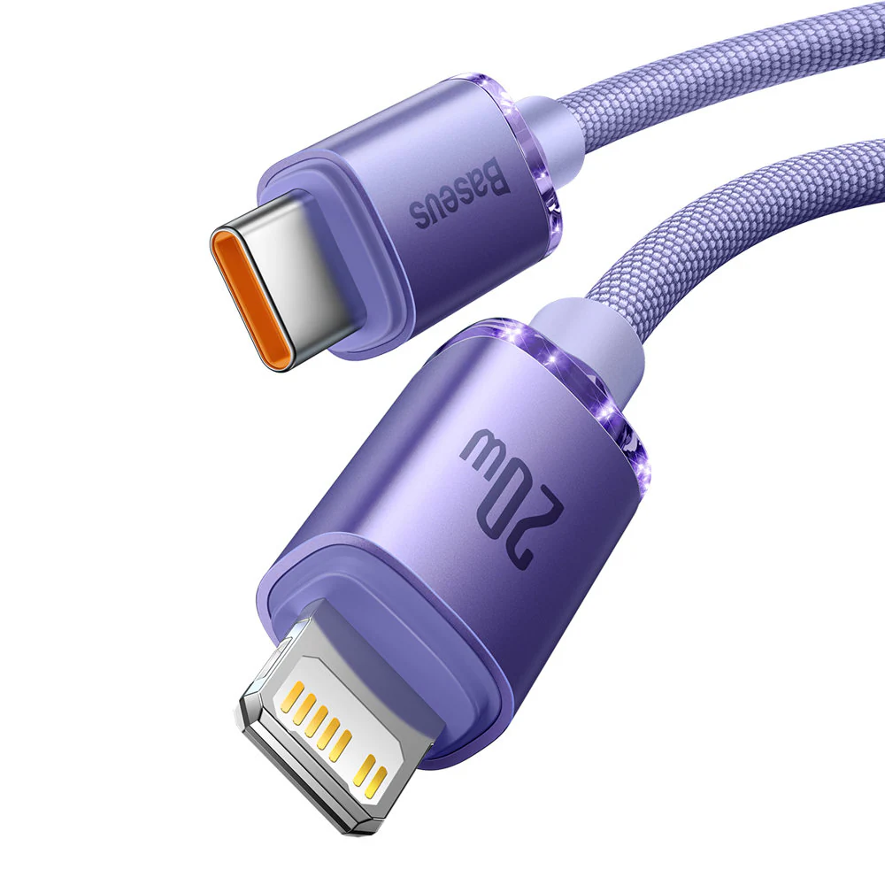 Baseus USB-C till Lightning kabel 20W PD, 1.2m - Lila, bild 2