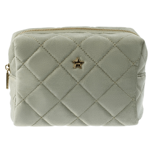 DARK Velvet Square Quilted Make-Up Pouch Small Milieu Green