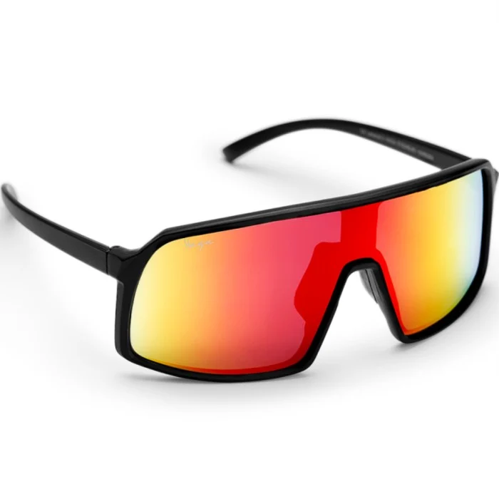 Haga Eyewear Osaka Matt Black - Red Mirror lens