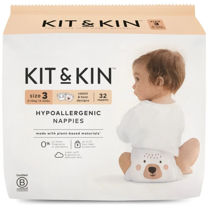 Kit & Kin Hypoallergena Blöjor Storlek 3 (6-10kg) 32 st