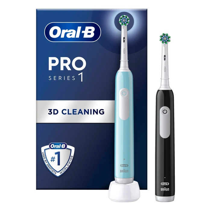 Oral-B PRO1 Duo dubbelpaket eltandborste, blå/svart, bild 3
