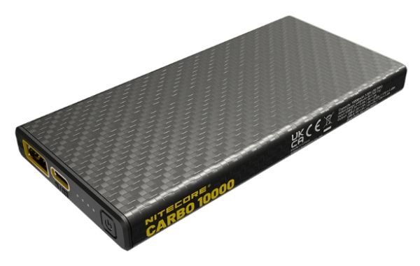 Nitecore CARBO 10000, 10000 mAh, Litium-Ion (Li-Ion), Power Delivery, 3,85 V, 38 W, Grå