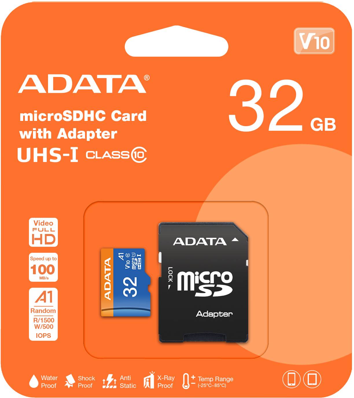 Micro Secure Digital SDHC 32 GB ADATA, UHS-I U3 Class10 A1 V10, inkl. SD-adapter, bild 4