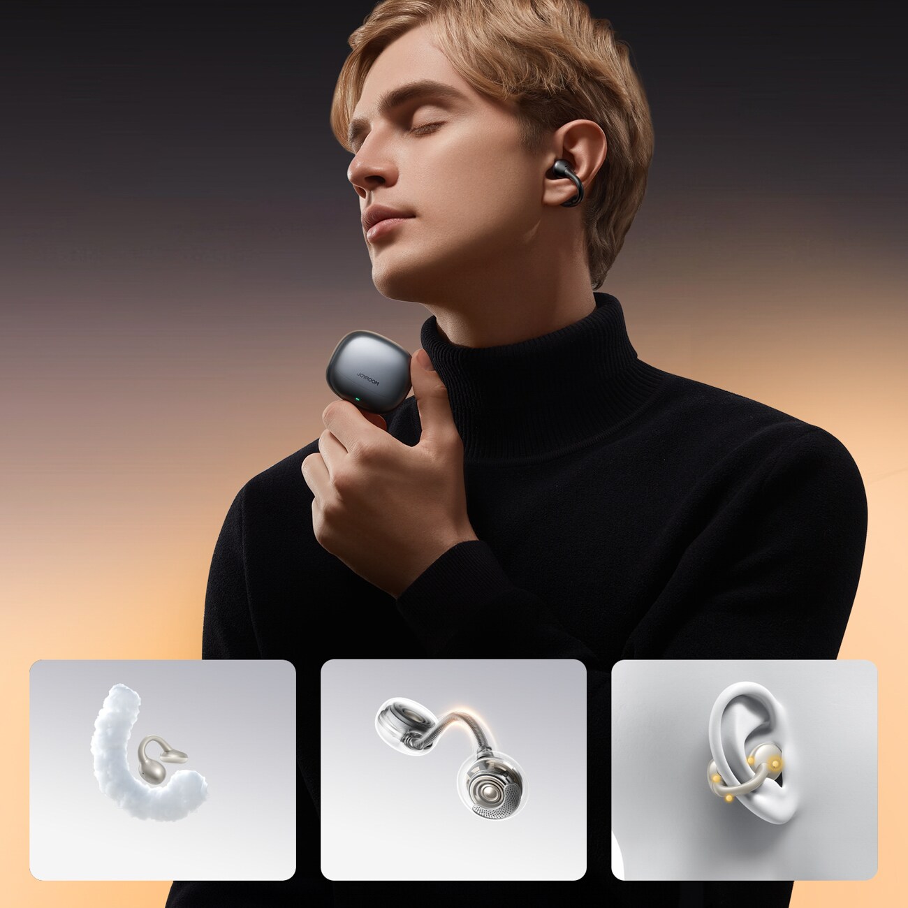 Joyroom Openfree Hörlurar Open-ear, Trådlösa - Svart, bild 5
