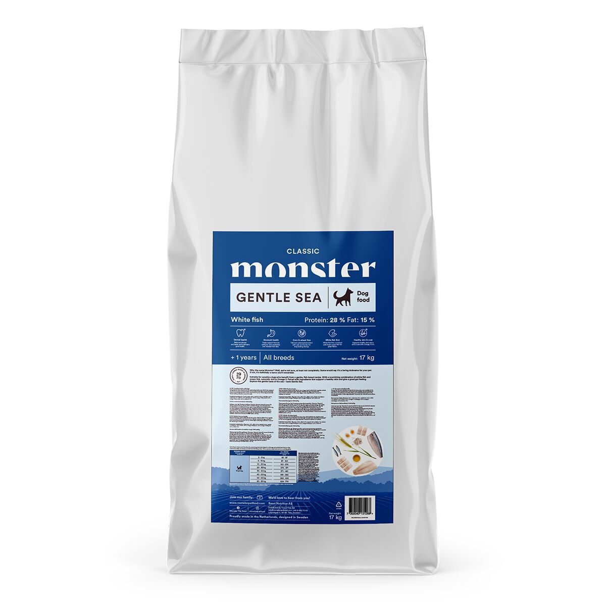 Monster Classic Dog Adult Gentle Sea Torrfoder till Hund 17kg