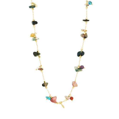 PILGRIM - HERE Necklace - Gold-Plated/Multi - 38 cm + 9 cm Extension