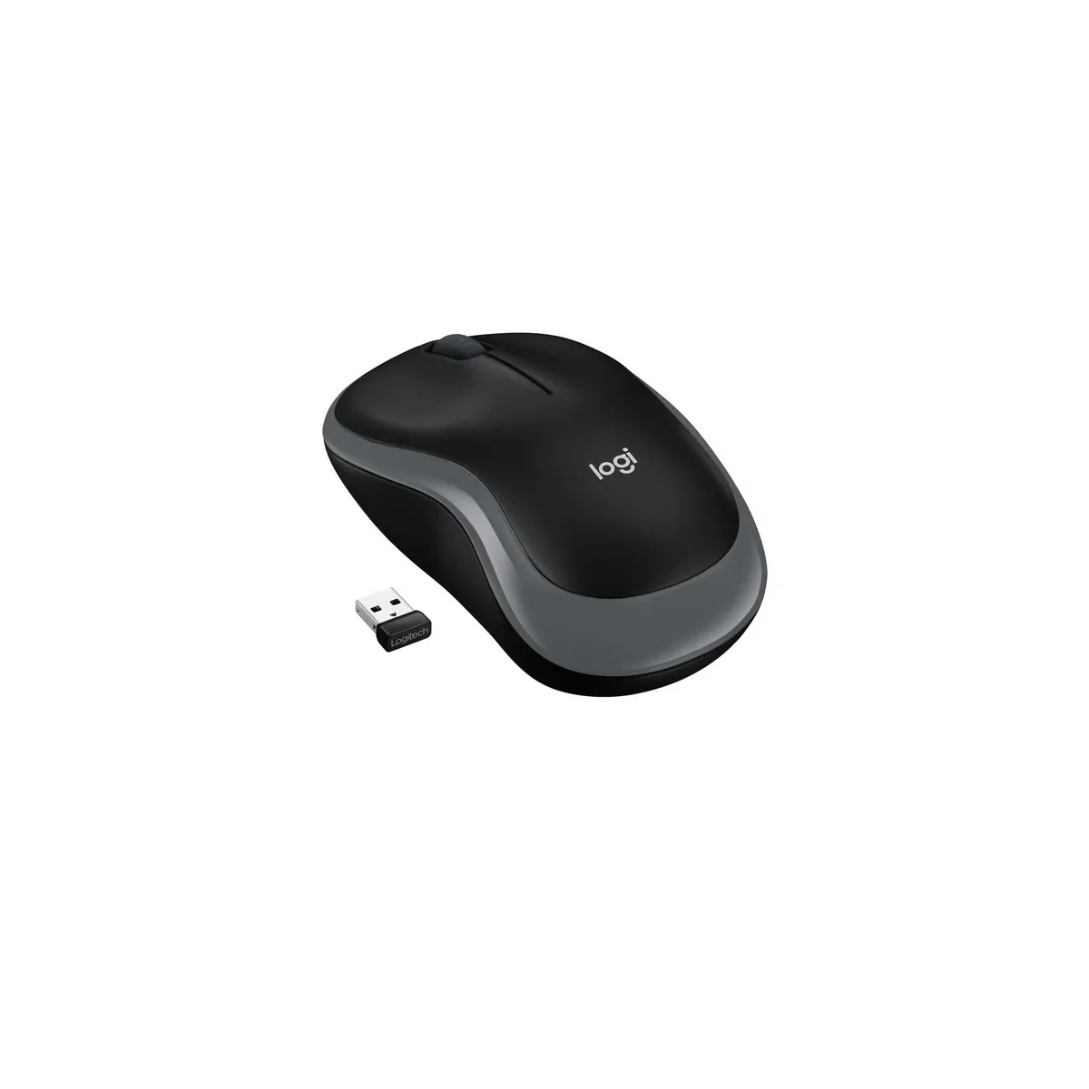 Logitech M185 trådlös mus Swift, grå