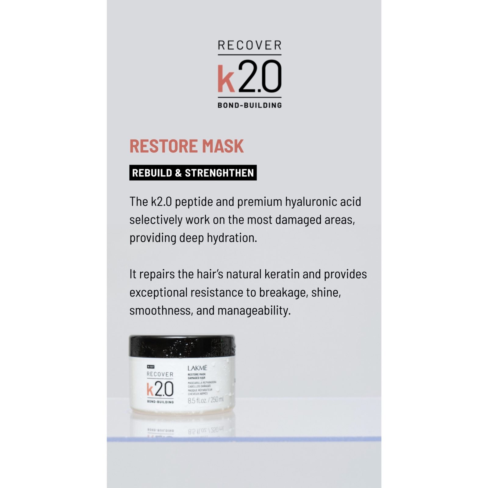 Lakme K2.0 Restore Mask 250 ml, bild 2