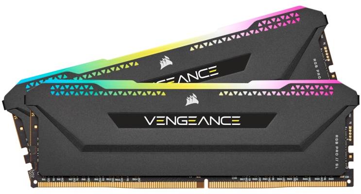 32 GB (2x16GB) DDR4-3200 Corsair Vengeance RGB PRO SL CL16 - Svart, bild 2
