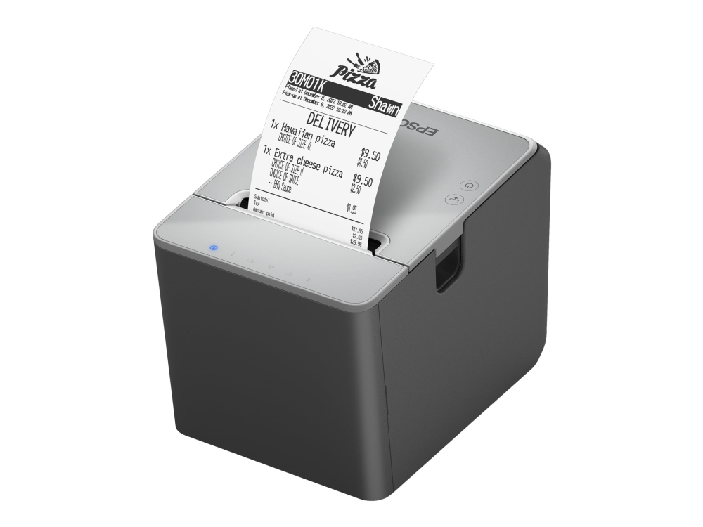 Epson TM L100 (111) - Kvittoskrivare - termisk linje - Rulle (8 cm) - 203 x 203 dpi - upp till 170 mm/sek - USB 2.0, USB 2.0-värd, Gigabit LAN - svart