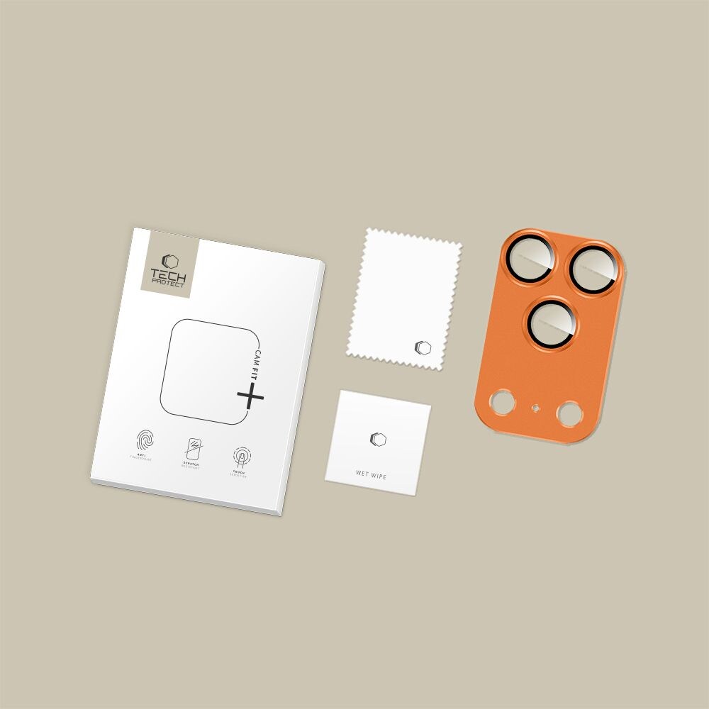 Tech-Protect Camfull Fit+ kameralinsglas för iPhone 17 Pro Max – orange, bild 4