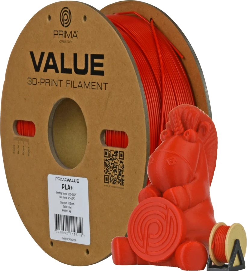 Prima Creator Prima Value PLA+ 1.75mm 1kg - Röd