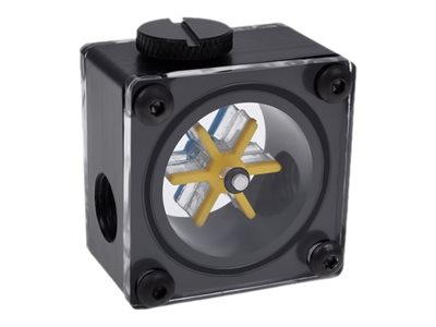 Alphacool Eisflugel - Flödesmätare till vätskebaserat kylsystem - svart, transparent, blå, gul