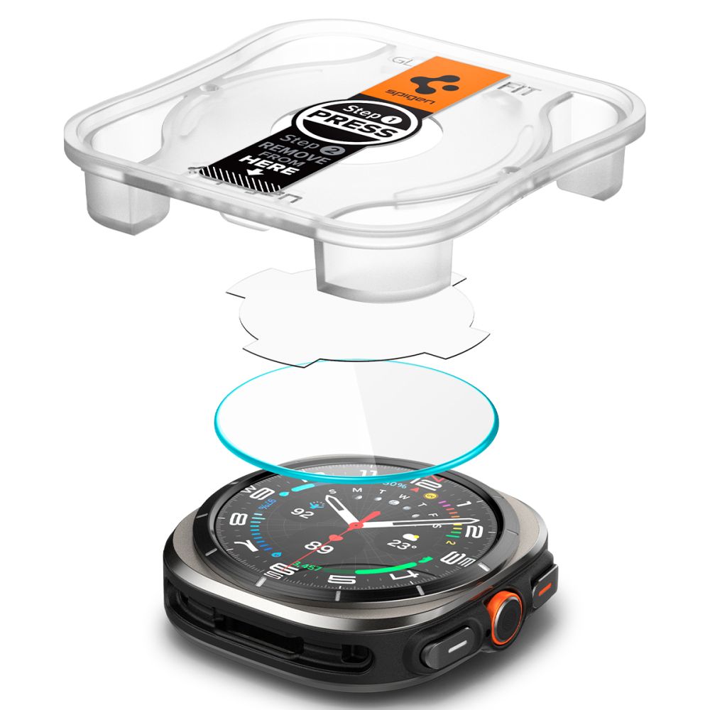 Spigen Glas.TR EZ Fit härdat glas för Samsung Galaxy Watch Ultra (47mm) - Klar (2-pack), bild 5