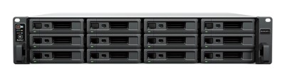 Synology RackStation RS2423RP+II, 12-bay NAS, 2U, AMD Ryzen V1780B Quad Core, 8 GB RAM, 1x10Gbe LAN + 2x1GbE LAN, redundant nätagg