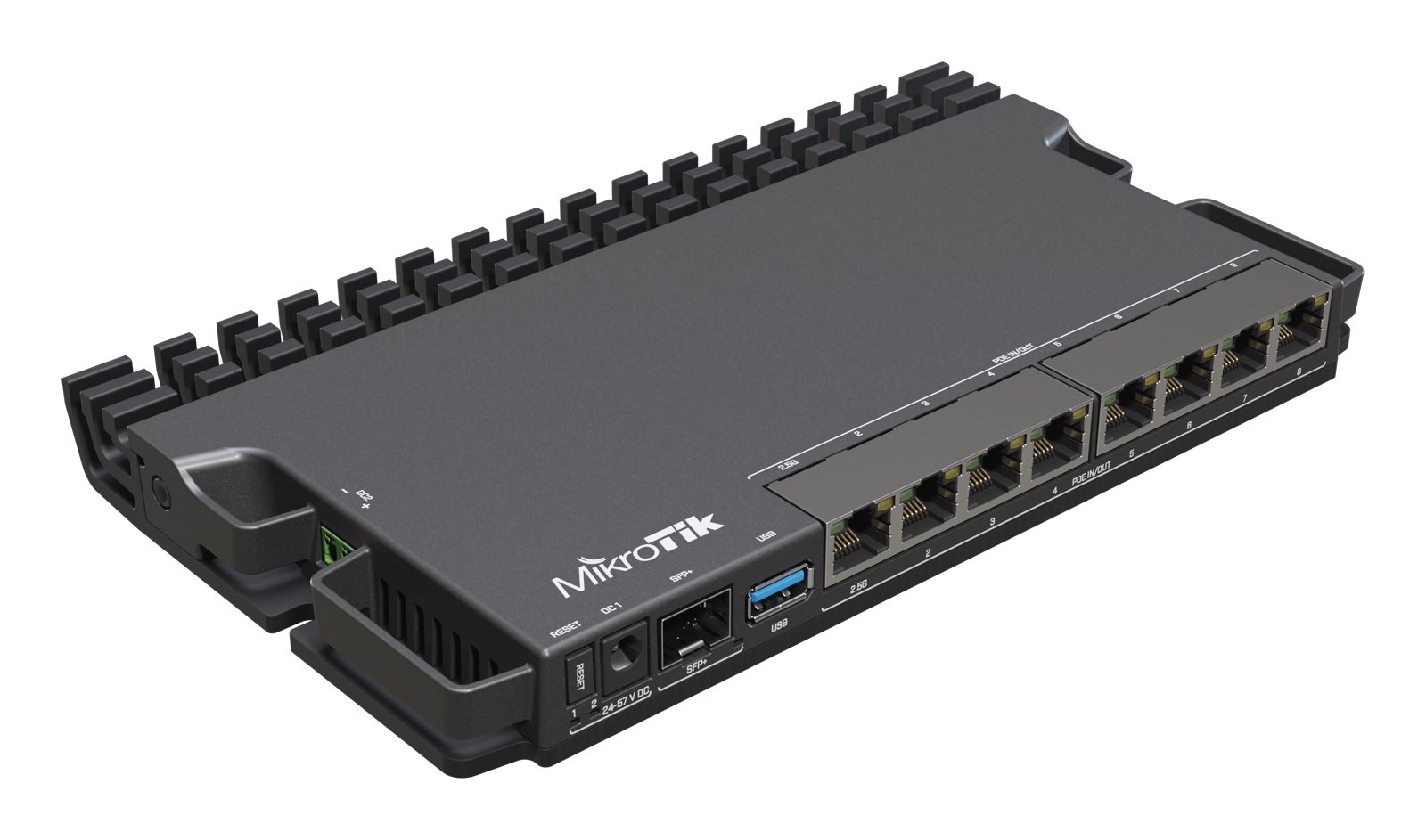 MikroTik RouterBoard RB5009UPR+S+IN, 7xGigaLAN PoE, 1x2.5Gbe PoE, 1x10Gbe SFP+, 130W PoE+, Marvell Armada ARMv8 CPU, bild 2