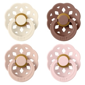 BIBS Pacifier Boheme 4 Pack Latex Size 1 Ivory Blush Woodchuck Blossom