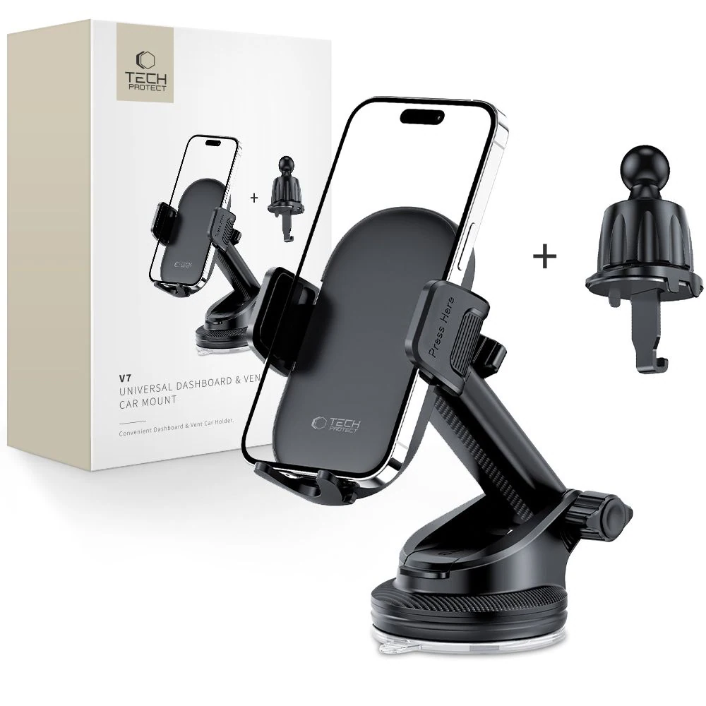 Tech-Protect V7 biltelefonhållare för cockpit/luftventil - svart