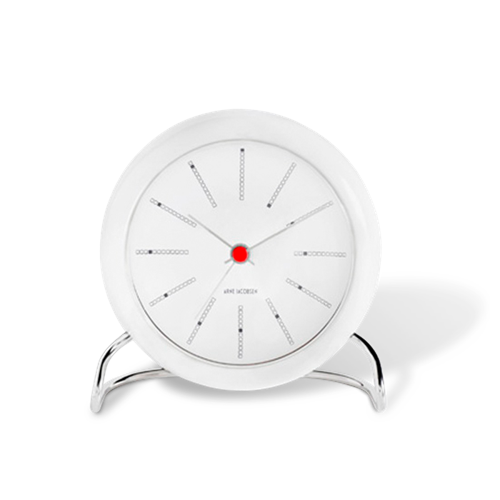 Arne Jacobsen – Bankers Bordsklocka – Ø11 cm – Vit
