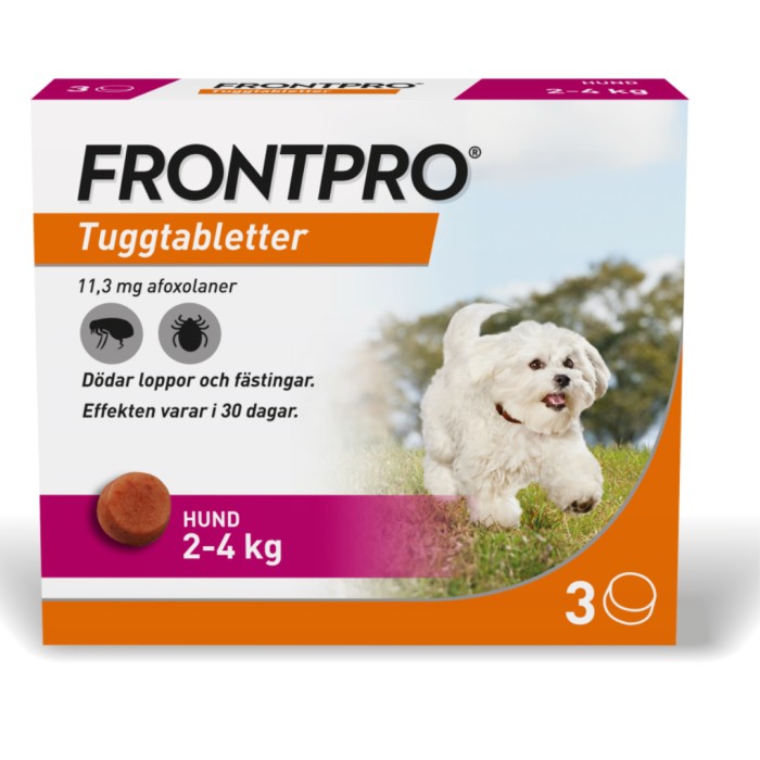 Frontpro 11,3 mg tuggtabletter för hund 2-4 kg 3 st