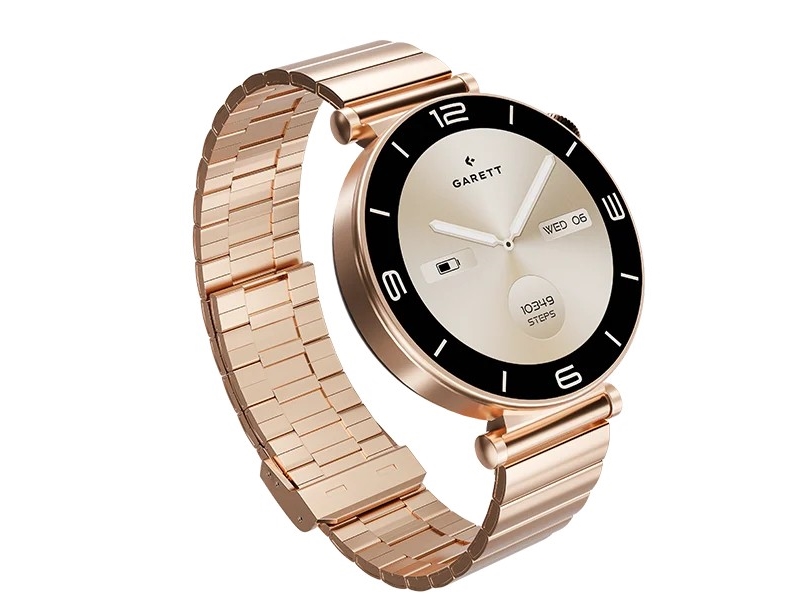 Garett Rose smartklocka 42 mm, roséguldfärgat stål
