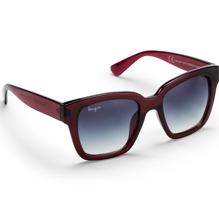 Haga Eyewear Marbella Transparent Burgundy Grey Gradient Lens