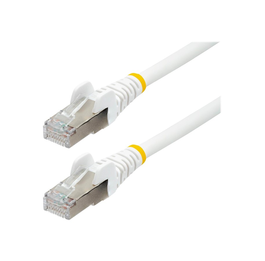StarTech.com 2m CAT6a Ethernet Cable - White - Low Smoke Zero Halogen (LSZH) - 10GbE 500MHz 100W PoE++ Snagless RJ-45 w/Strain Reliefs S/FTP Network Patch Cord - Patch-kabel - RJ-45 (hane) till RJ-45 (hane) - 2 m - S/FTP - CAT 6a - IEEE 802.3bt - halogenfri, formpressad, hakfri, tvinnad - vit, bild 2