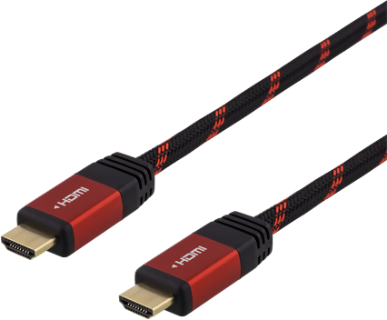 Deltaco HDMI - HDMI kabel - 4K - 60Hz - 2m - Svart/Röd