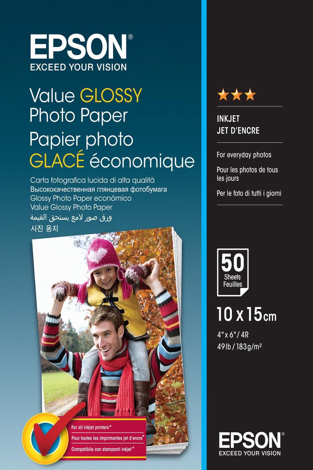 Epson Value Glossy Photo Paper, 10x15 cm, 183g/m2, 50 ark, bild 3