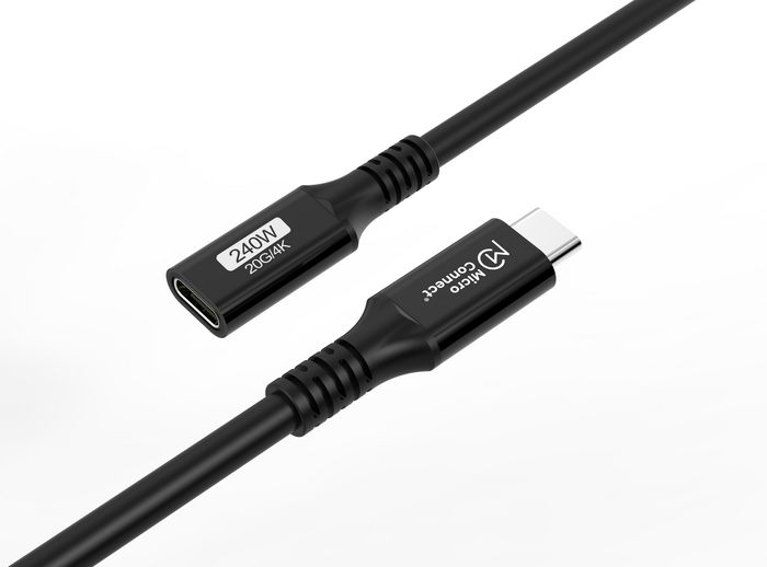 MicroConnect USB-C förlängningskabel 1m, 100W,10Gbps, USB 3.2 Gen 2x2