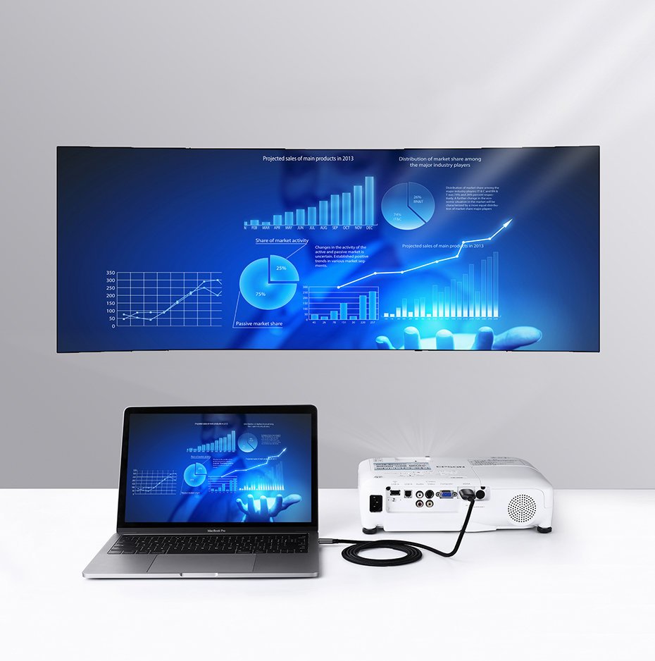 UGREEN USB-C till HDMI Aluminiumkabel 4K@60Hz - 1.5 m - Grå/Svart, bild 5
