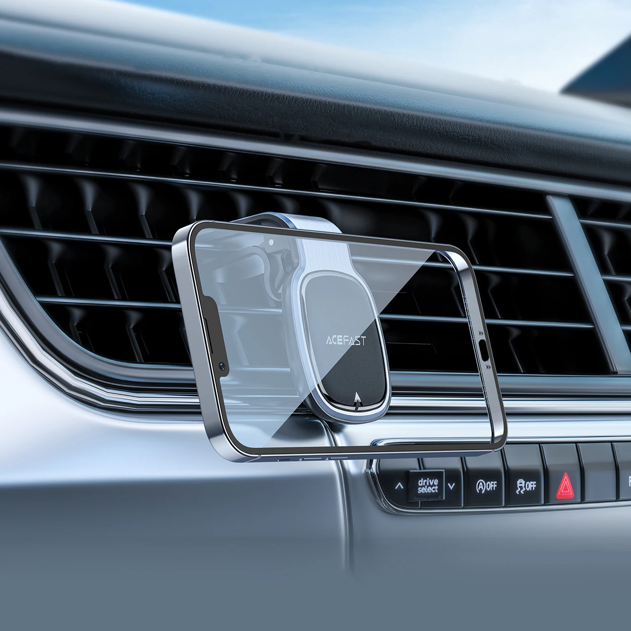 Acefast D16 Magnetiskt luftventilationsfäste för bil - kräver ingen MagSafe - Grå, bild 4