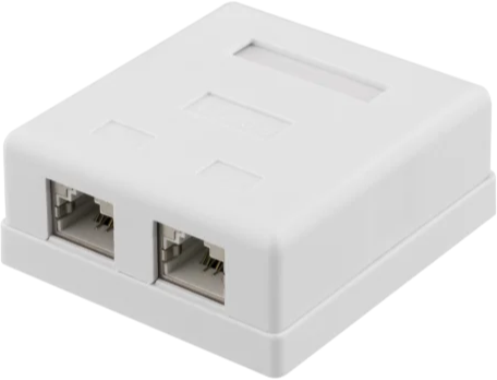 Deltaco Skärmat vägguttag - Utanpåliggande FTP 2 x RJ45 - Cat6A - Vit, bild 5